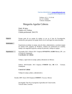 Margarita Aguilar Cabrera  Edad: 40 años. Estado civil: Soltera.