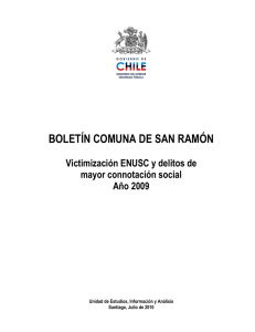 BOLETÍN COMUNA DE SAN RAMÓN Victimización ENUSC y delitos de Año 2009