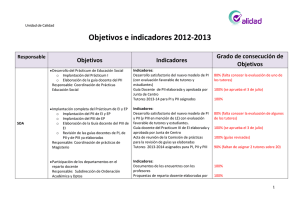 Objetivos anuales de Calidad curso 2012-2013