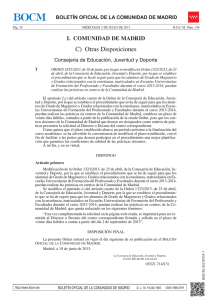 Modificación Orden 1852/2013, de 10 de junio de 2013 (BOCM)