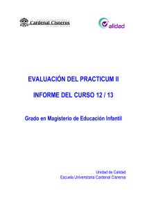 Grado en Magisterio de Educación Infantil. Prácticum II