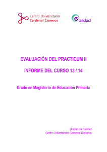 Grado en Magisterio de Educación Primaria. Prácticum II