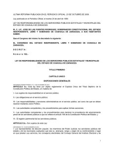 Ley de Responsabilidades de los Servidores Públicos Estatales y Municipales del Estado de Coahuila de Zaragoza