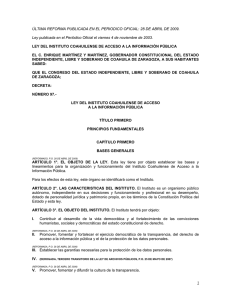 Ley del Instituto Coahuilense de Acceso a la Información