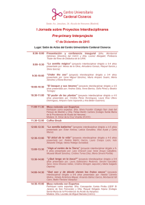 I Jornada sobre Proyectos Interdisciplinares Pre-primary Interprojects 17 de Diciembre de 2015  
