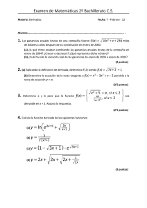 Examen de Matemáticas 2º Bachillerato C.S.