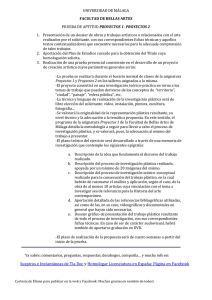 UNIVERSIDAD DE MÁLAGA PROYECTOS 1- PROYECTOS 2 FACULTAD DE BELLAS ARTES