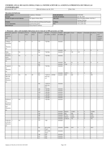 Notificación ANUAL de ausencia/presencia de enfermedades de la lista OIE, 2014