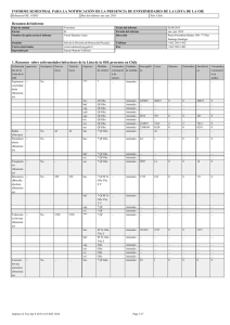 Notificación de ausencia/presencia de enfermedades de la lista OIE - I semestre 2013