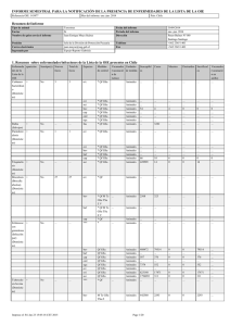 Notificación de ausencia/presencia de enfermedades de la lista OIE - I semestre 2014