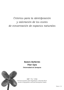  «Criterios para la identificación y valoración de los costes de conservación de espacios naturales»