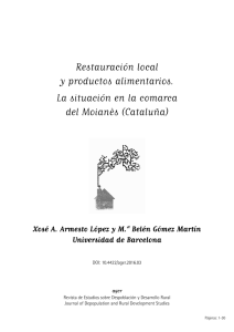 Restauración local y productos alimentarios. La situación en la comarca del Moianès (Cataluña)