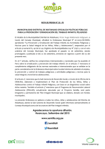 MUNICIPALIDAD DISTRITAL DE MATAHUASI OFICIALIZA POLÍTICAS PÚBLICAS