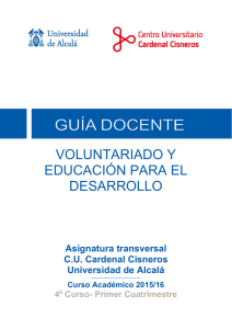 VOLUNTARIADO Y EDUCACIÓN PARA EL DESARROLLO* (100091)