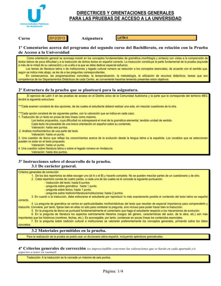 DIRECTRICES Y ORIENTACIONES GENERALES