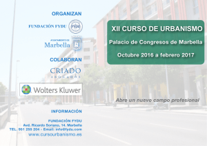 XII CURSO DE URBANISMO CRIADO Marbella Palacio de Congresos de Marbella