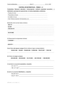 CONTROL DE MATEMÁTICAS  - TEMAS 1 – 2