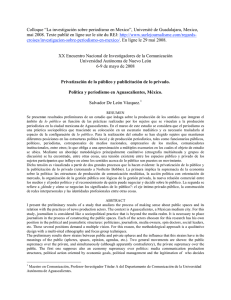 Privatización de lo público y publicitación de lo privado. Política y periodismo en Aguascalientes, México