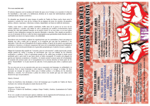 Díptico concierto y actividades en solidaridad con las víctimas de la represión franquista en Tudela de Duero.