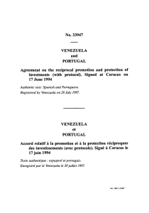 VENEZUELA and Agreement  on  the  reciprocal  promotion ... Accord  relatif  k  la  promotion ...