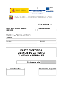 PARTE ESPECÍFICA CIENCIAS DE LA TIERRA Y MEDIOAMBIENTALES