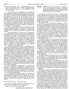 Orden Ministerial de 22 de septiembre de 1998, relativa a las licencias individuales