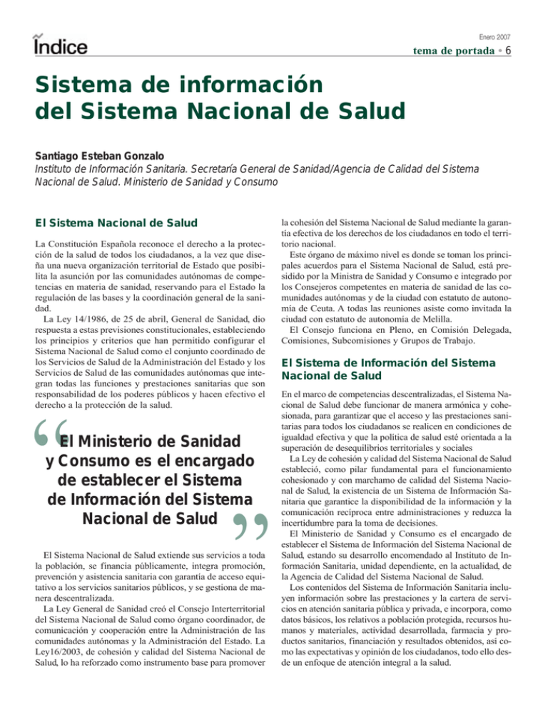 Sistema De Información Del Sistema Nacional De Salud. Instituto De ...