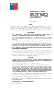 RESOLUCIÓN EXENTA Nº:2999/2016 APRUEBA  MONOGRAFÍA  DE  PROCESO  Y EXCLUYE  DEL 