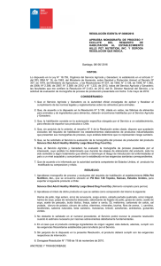 RESOLUCIÓN EXENTA Nº:3008/2016 APRUEBA  MONOGRAFÍA  DE  PROCESO  Y EXCLUYE  DEL 