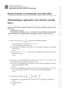 Matemàtiques aplicades a les ciències socials Sèrie 3