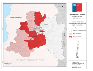 Comunas de alta y baja prevalencia en zonas productivas. Región Metropolitana