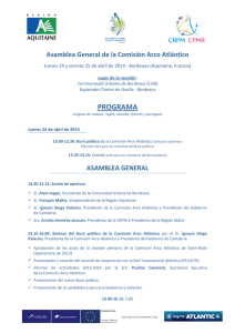 Agenda Asamblea General Regiones Atlánticas