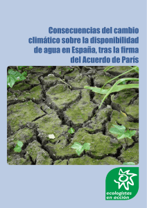 Consecuencias del cambio climático sobre la disponibilidad de agua en España tras la firma del acuerdo de París
