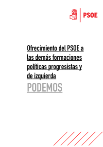Documento de ofertas del PSOE a Podemos