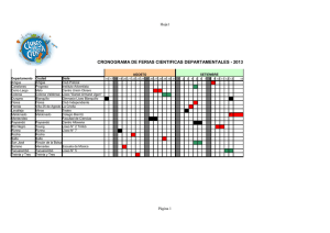 CRONOGRAMA DE FERIAS CIENTIFICAS DEPARTAMENTALES - 2013 Hoja1