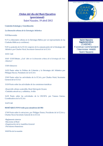Orden del día del Buró Ejecutivo (provisional) Saint Nazaire, 19 abril 2012