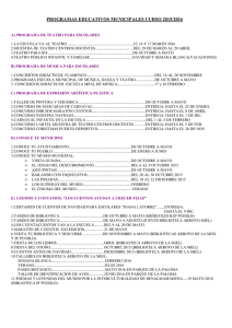 PROGRAMAS EDUCATIVOS MUNICIPALES CURSO 2015/2016