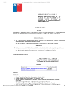 Modifica resolución N° 5023 de 8 de julio de 2014, que autorizó al sr. Ricardo Muñoz Barriga, la internación de aves exóticas para fines de mascota
