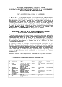 PROTOCOLO DE COOPERACION ICAU-ANCINE DE PELICULAS DE LARGOMETRAJE