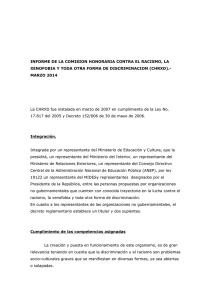 Informe 2013_Comisión Honoraria Contra el Racismo, la Xenofobia y Toda Forma de Discriminación