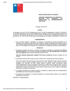 RESOLUCIÓN EXENTA Nº:2340/2015 APRUEBA  MONOGRAFÍA  DE  PROCESO  Y EXCLUYE  DEL 