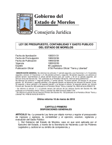 Ley de Presupuesto, Contabilidad y Gasto Público del Estado de Morelos.