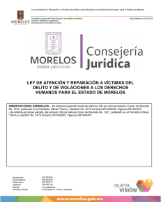 Ley de atención a víctimas del delito y derechos humanos del Estado de Morelos 