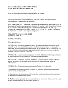 Reglamento de Asociaciones de Padres de Familia