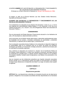 Acuerdo 97, que establece la organización y funcionamiento de las escuelas secundarias técnicas