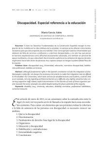 AR GarciaAnonM DiscapacidadEspecialreferenciaalaeducacion 2015