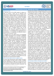 Pedagogía de paz: análisis de casos