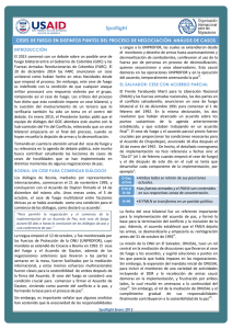 Cese al fuego en distintos puntos del proceso de negociaci&oacute;n: an&aacute;lisis de casos - Enero de 2015
