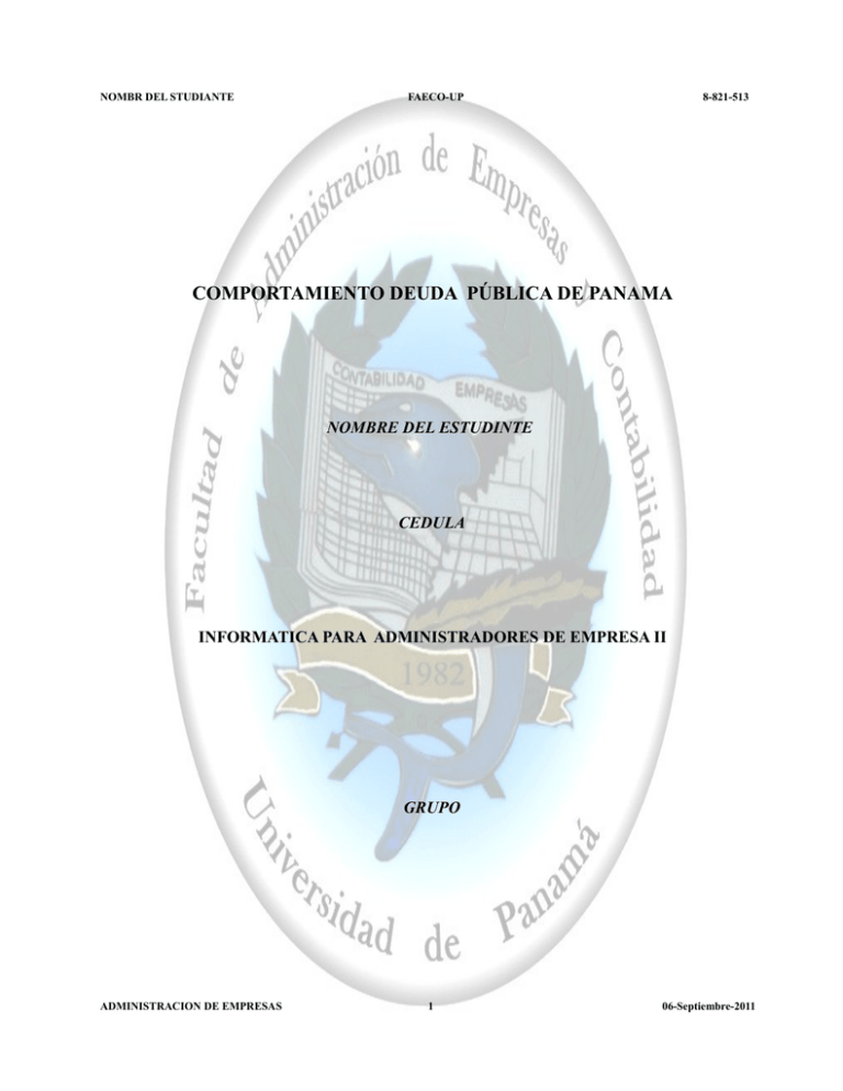 Matriz Para Trabajo Sobre DEUDA PUBLICA DE PANAMA