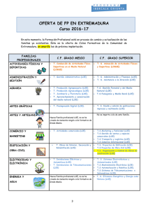 OFERTA DE FP EN EXTREMADURA Curso 2016-17